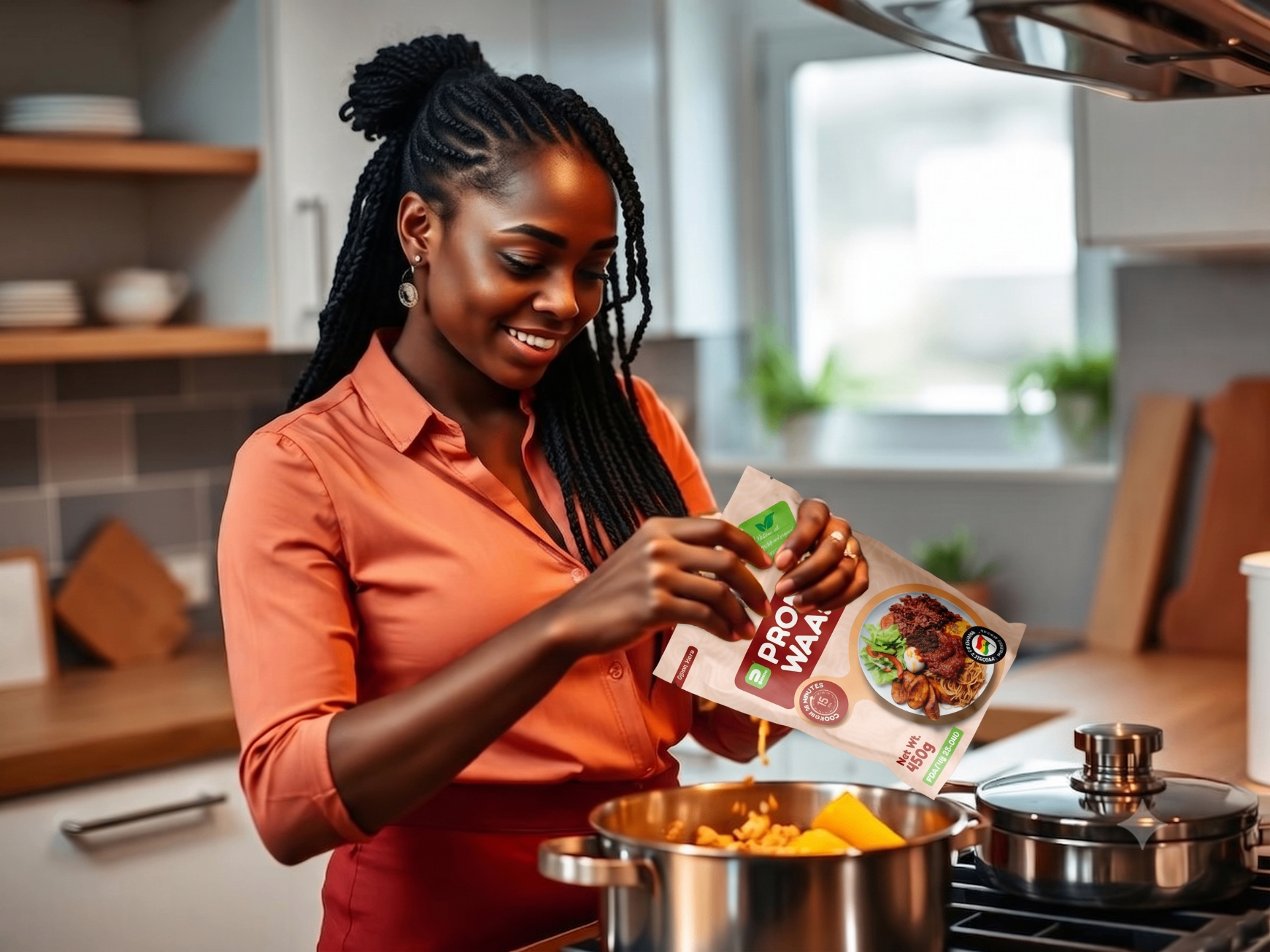 Preparing Pronto Waakye at home